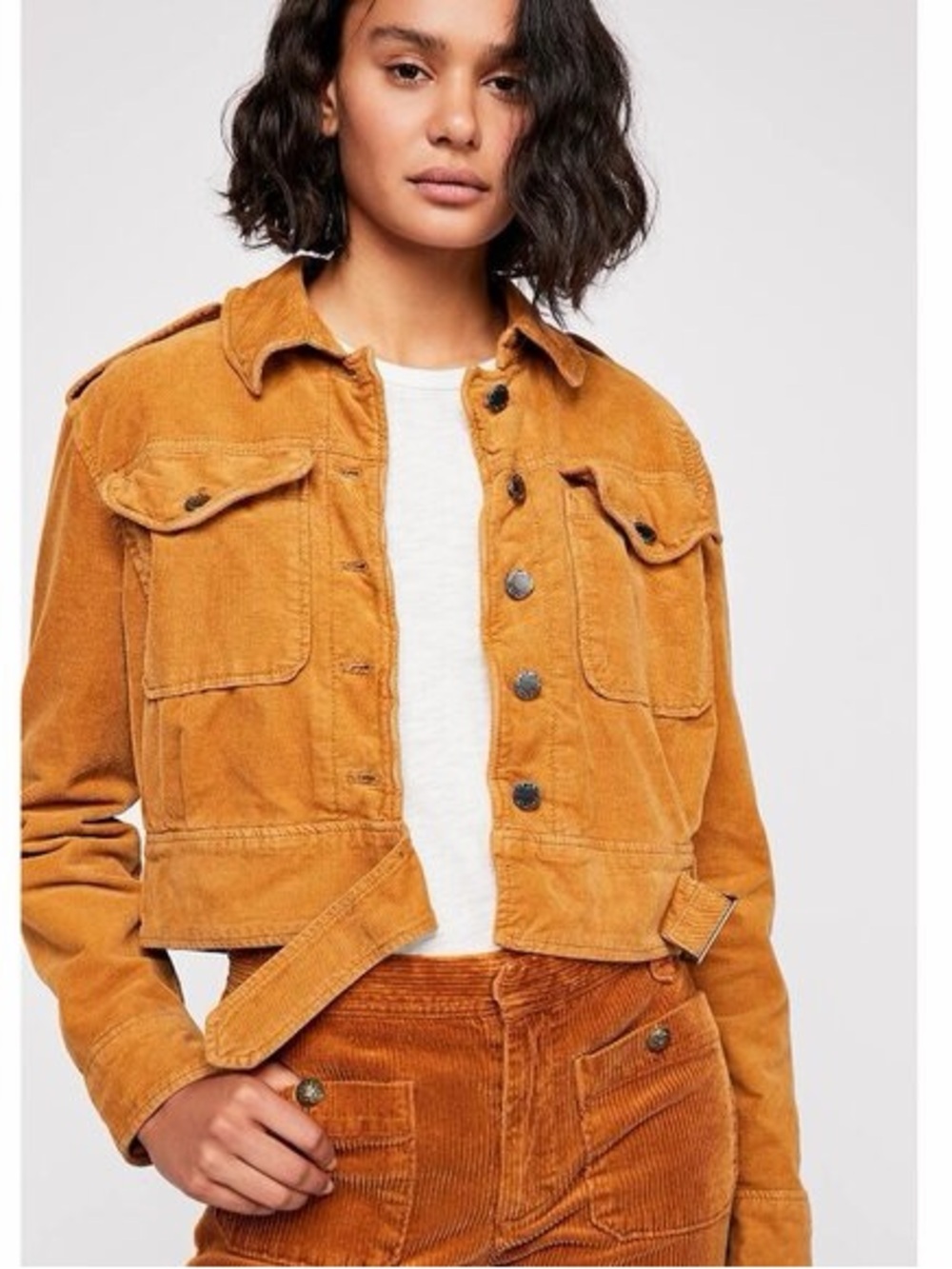 Free People Everlyn Cropped Ultra Soft Corduroy Jacket